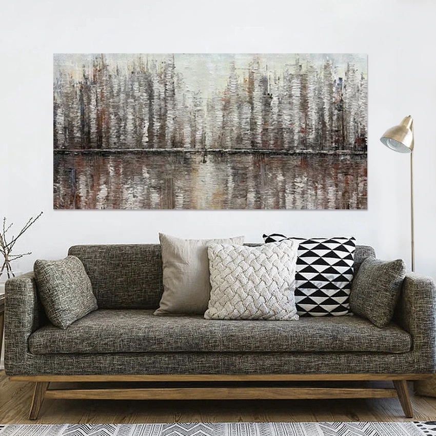 لوحة فنية مرسومة يدويًا، لوحة أكريليك قماشية حديثة، تصميم جديد صورة جدارية تجريدية للفندق، ديكور منزلي مستورد، بدون إطار