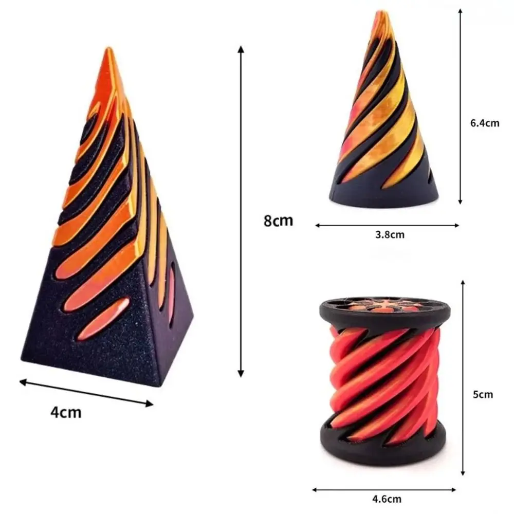 Impossible Pyramid Spiral Cone Toy Thread Illusion Relaxation Pass Through Pyramid Fidget Toy 3D Adults Children Gift