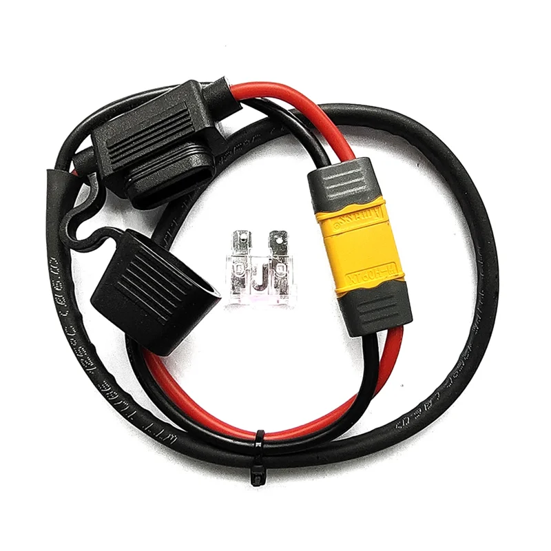 Cable de alimentación de batería de bicicleta eléctrica, controlador de batería de litio, fusible impermeable, 14AWG, Cable de descarga XT60