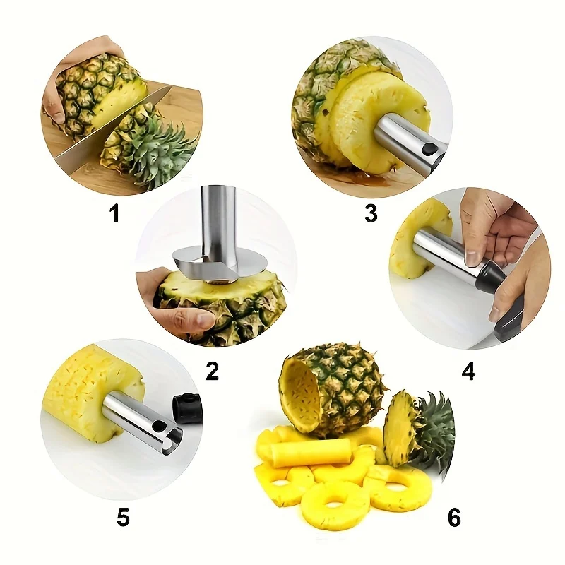 Pineapple Prep Tool, Corer and Slicer in One, 9.4 Inch with Comfort Handle, Saves Time, Ideal for Home Cooks and Parties