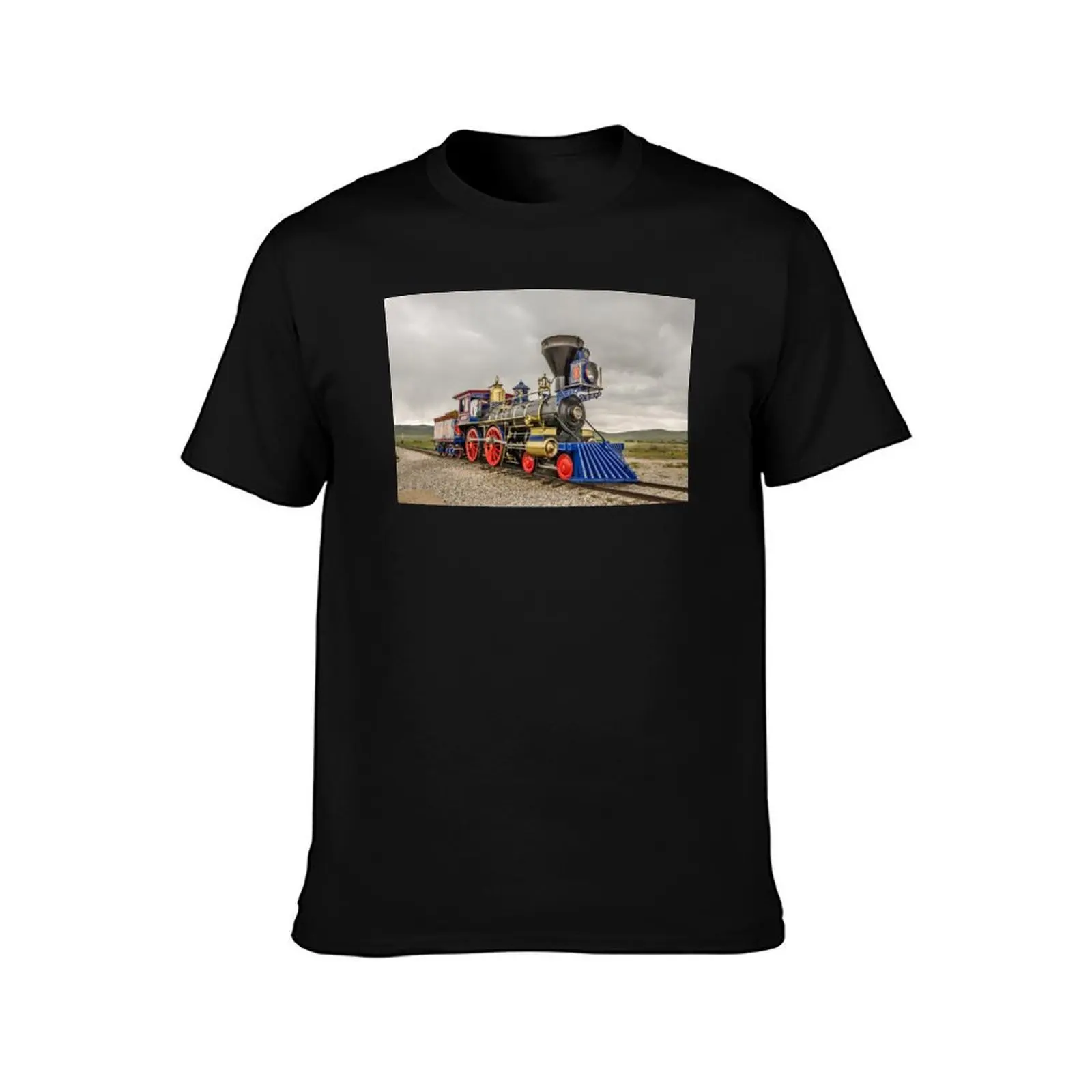 Steam Locomotive Jupiter T-Shirt, Summer Casual Cotton Tee, Oversized Streetwear Tops, Vintage Graphic Print, Unisex Men Women