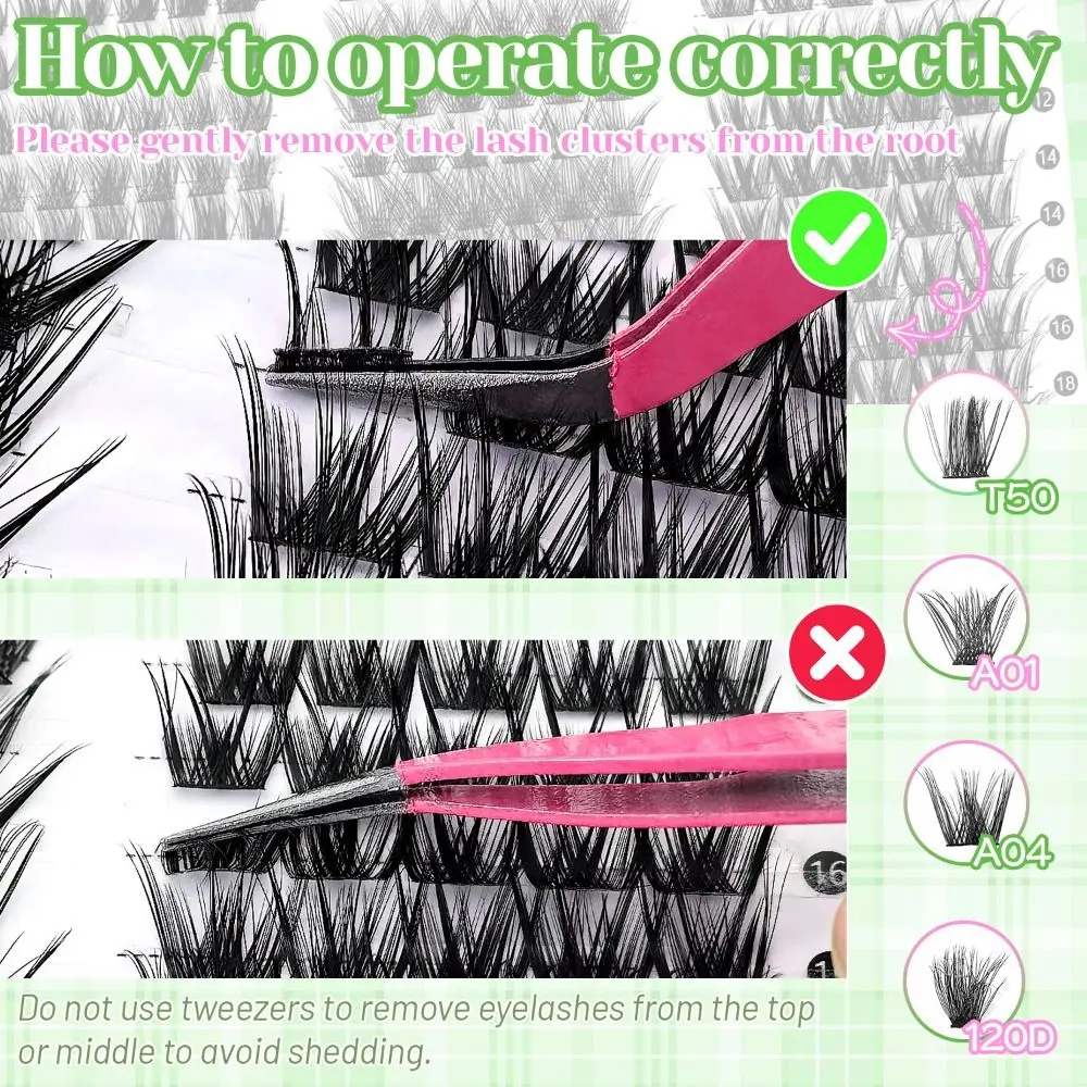 Natural Look False Eyelashes Bond and Seal Cluster Design 3D Faux Mink Lash Wispy Style Eye Makeup Tools Eye Lash Extension view 2