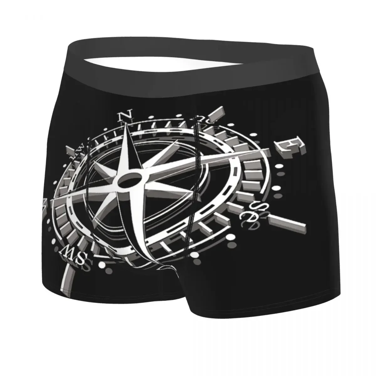 Compass Maritime North Ship Men Boxer Briefs Anchor Highly Breathable Underwear Top Quality Print Shorts Birthday Gifts