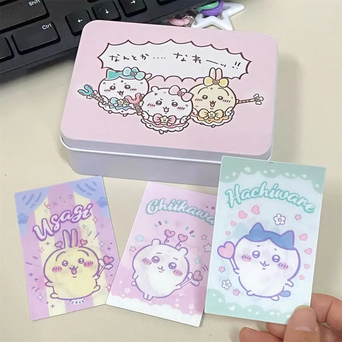 3 Stück Chiikawa Raster Karte niedlich Hachiware Usagi Kawaii Muster Transformation karte für Freunde, Kinder, Mädchen Geschenke