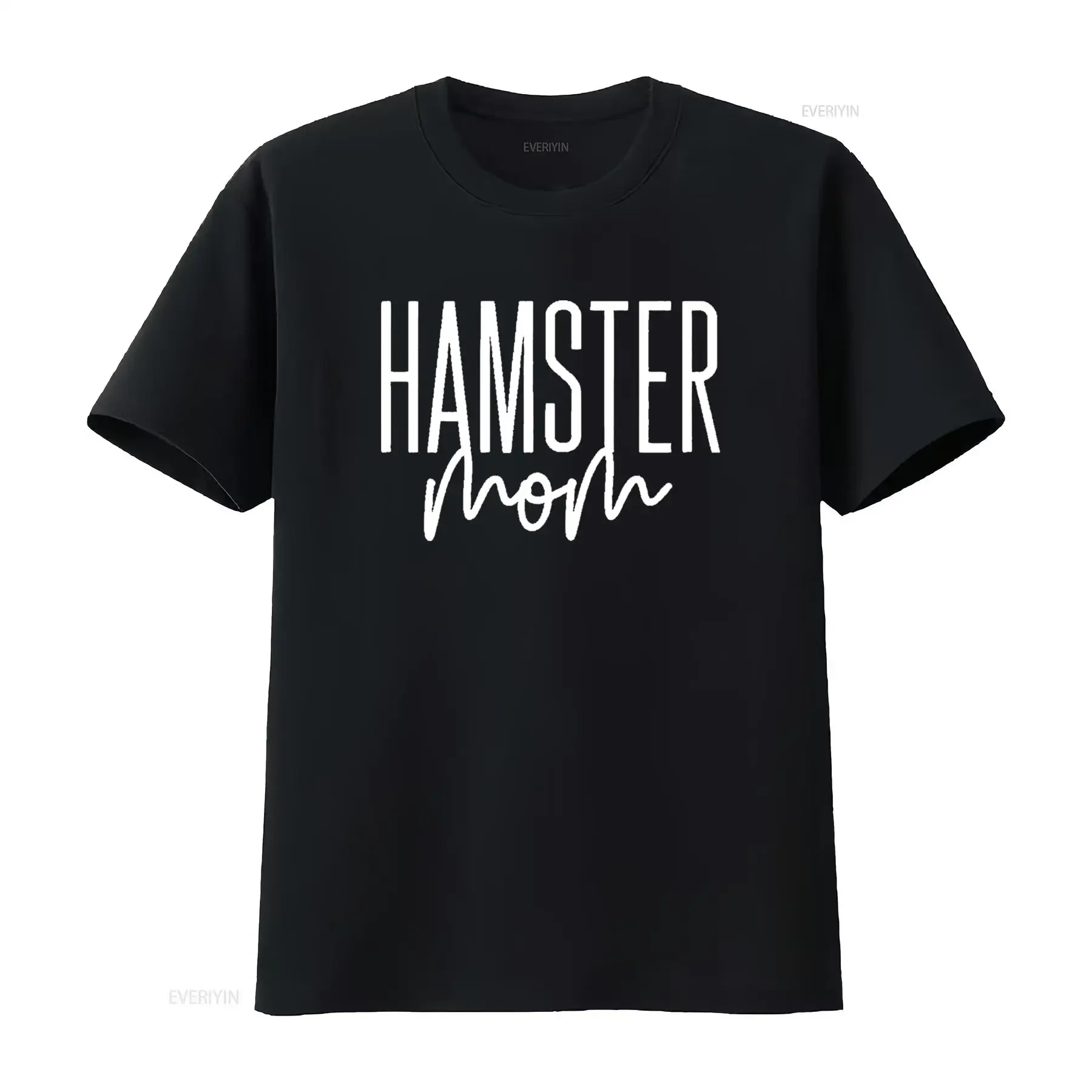 Womens Hamster Mom T Shirt Black 4XL vintage Washed streetwear homme Unisex Soft Casual graphic designer clothes Stylish