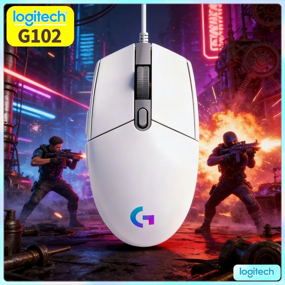 Logitech G102 Prodigy Gaming Mouse,Sturdy Plastic Housing,Resist Minor Collision During Transport Daily Moving Process