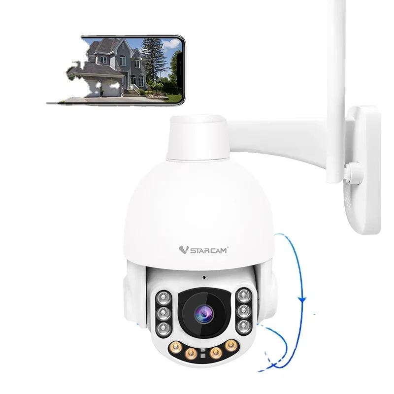 Vstarcam CS65Q-X5 5MP Metal shell full color night vision camera wifi outdoor security  human tracking 5x zoom PTZ camera