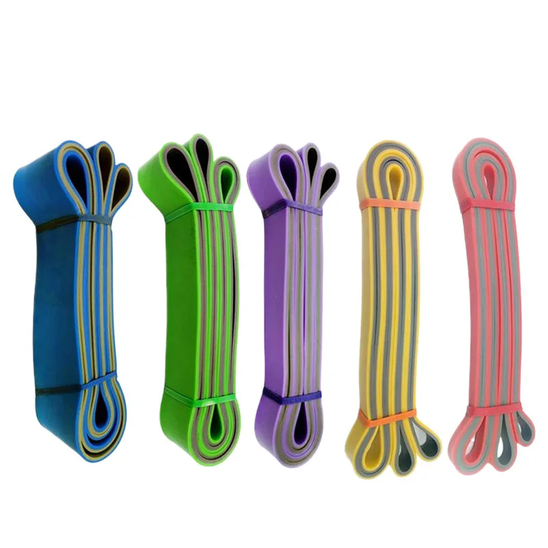 Two-tone Latex Resistance Band Elastic Exercise Strength Pull-Ups Auxiliary Pilates Gym Fitness Equipment Strengthening Train