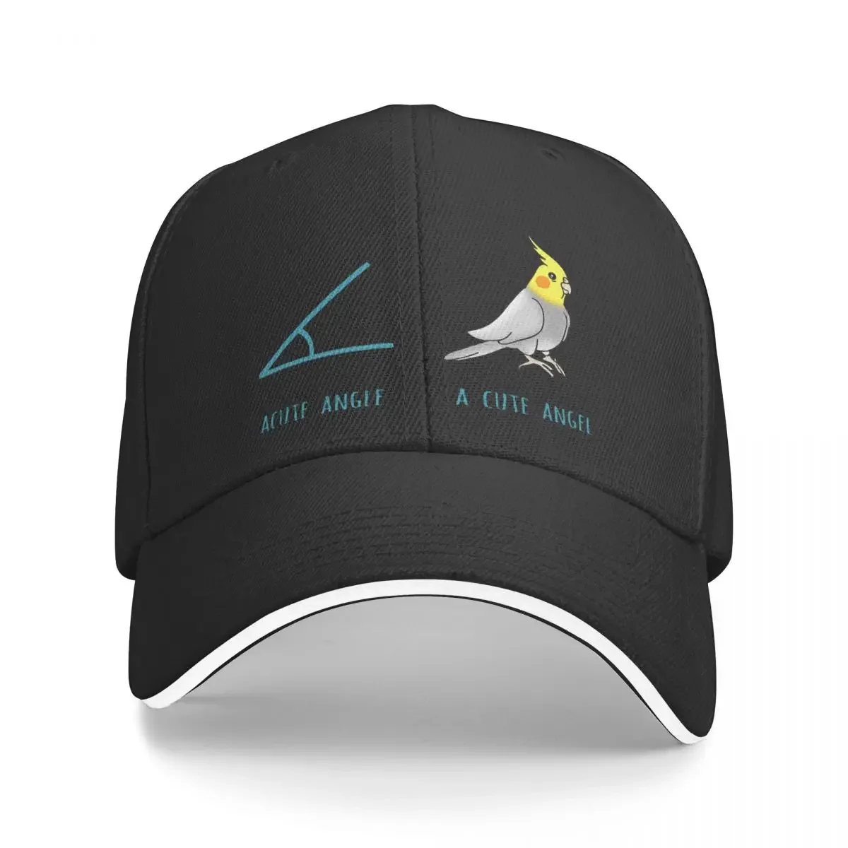 Acute Angle Vs A Cute Angel Animal Parrots Cockatiel Doodle Baseball Cap Men Hats Women Visor Outdoor Snapback Caps