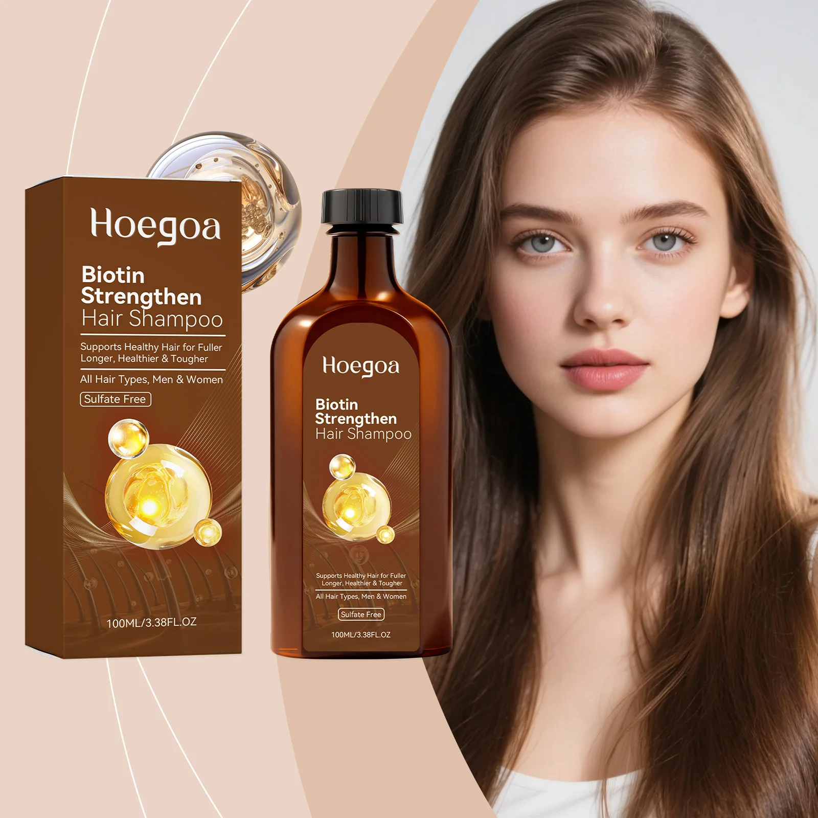 Biotin Shampoo Gentle Cleansing, Volumizing Texture, Moisturizes Scalp, Refreshing and Comforting Shampoo