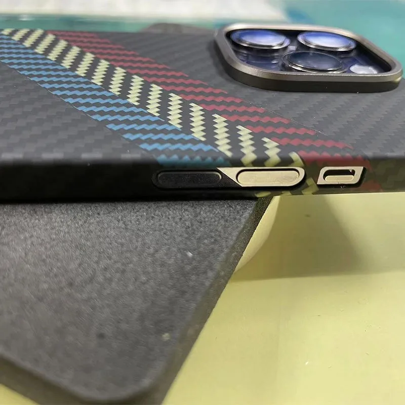 Casing Ponsel Aramid Fiber Ultra Tipis Anti Jatuh Sederhana untuk Apple 13 14 15 16 Pro Promax, Khusus untuk IPhone 14Pro
