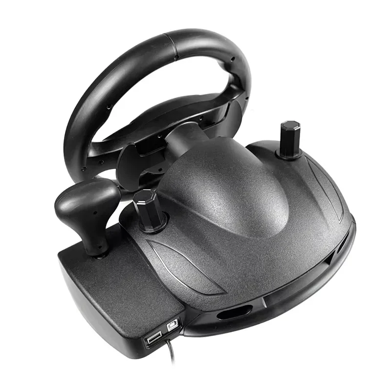 

C-star NS-9887 Game PC Racing Steering Wheel with Vibration Motor, Shifter Lever and Pedals for
