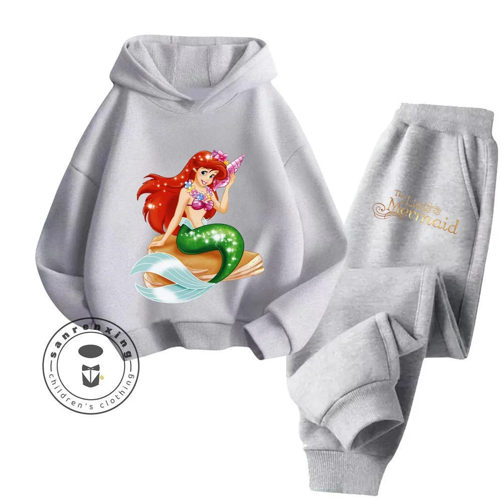 2024 Innovative The Little Mermaid Disney Cartoon Children Long Sleeve Hoodie Set Precision Care Stands Out Creative Design