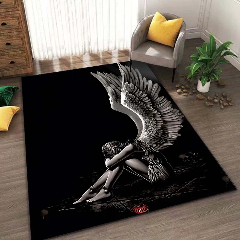 Angel Wings Fallen Angel Pattern Floor Mat Rug 15 Sizes Living Room Bedroom Bedside Bathroom Floor Mat Area Rug  Decor Maison