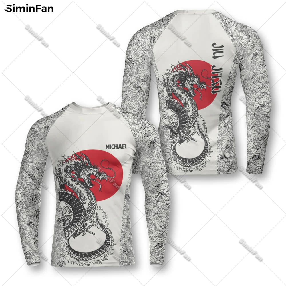 Personalized Brazilian Jiu-Jitsu Dragon Tribal 3D Printed Mens Long Sleeve Shirts Male Pullover Sweatshirts Unisex Female Top