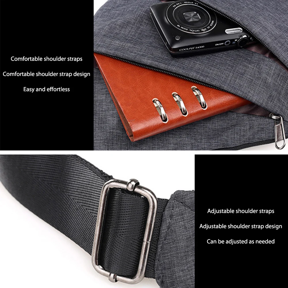 

Mens Fashion Chest Bag Small Waist Bag Large Capacity Simple Sling Bag Anti Theft Bag Adjustable Strap Mini Shoulder Bag