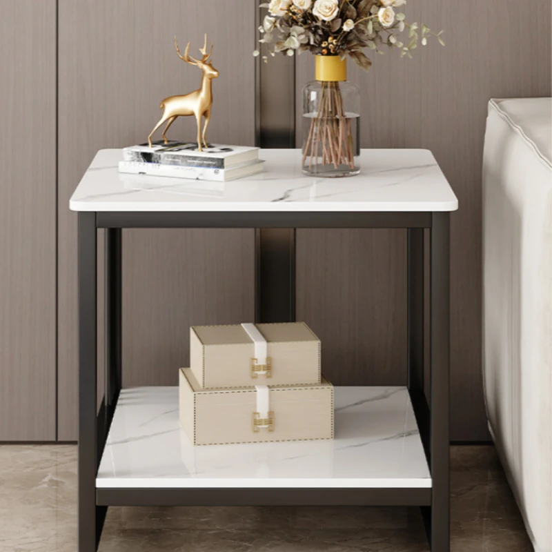 Small tables by the edge of the rock slab Sofa side cabinet tea water cabinet Living room bedside table storage rack 테이블