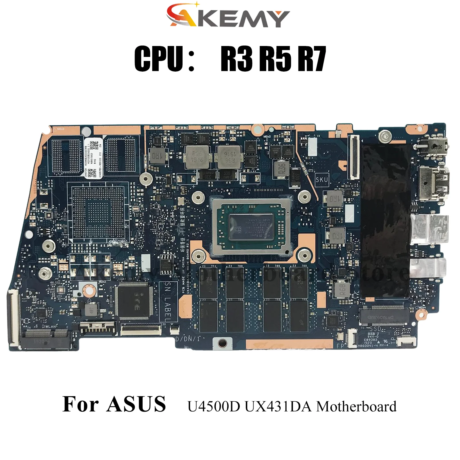 

UX431DA Материнская плата для ноутбука ASUS ZenBook U4500D UX431D UX431DA Материнская плата для ноутбука с процессором R3 R5 R7 100% тестирование ОК быстрая доставка