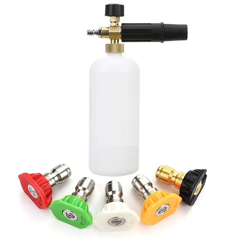 Foam Cannon Dual-Connector Accessory Pressure Washer Double Tip Attachment Silver Stainless Steel For Soap Cannon