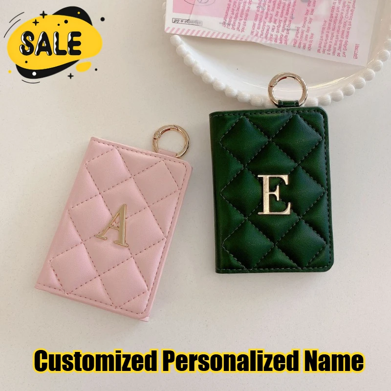 

Customized Name Card Credit Card Purse Protective Cover Fashion Trend DIY Gold Letters Personalized Name