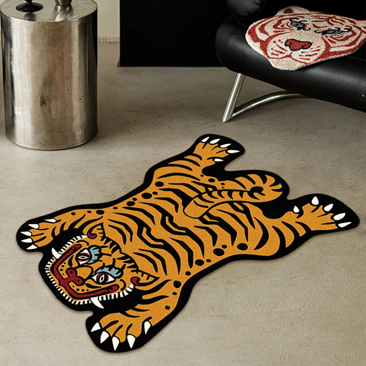 VIKAMA Creative Cartoon Tiger Rug Cute Animal Living Room Children's Bedroom Bed Blanket Home Decor Non-Slip Entrance Doormat