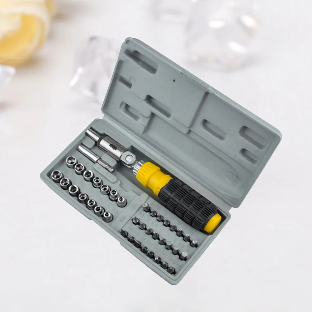 

41Pcs Steel Ratchet Screwdriver Set Heavy Duty Reversible Mini Socket Wrench Kit for Car Repair Mechanical Electric Drill Tool