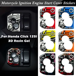 For Honda Click 125i CLICK 125 i Motorcycle Ignition Engine Start Cover 3D Resin Gel Stickers Moto Key Hole Decal Accessories