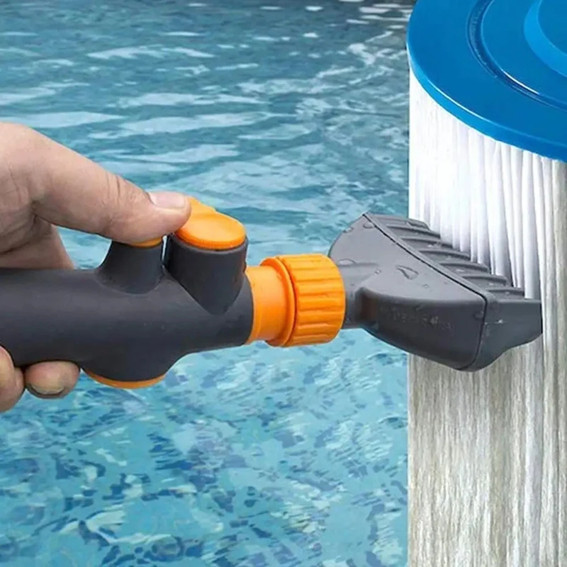 T02C!-Pool Filter Comb Cleaner Pool Cartridges Filter Cleaner Comb Hot Tub Spa Water Filter Cleaning Hose Attachment Tool