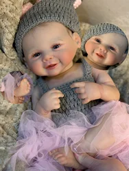 50cm Cuddly Vivienne Bebe Reborn Girl With Painted Hair Full Body Soft Vinyl Doll Washable Lifelike Real Reborn Baby Doll