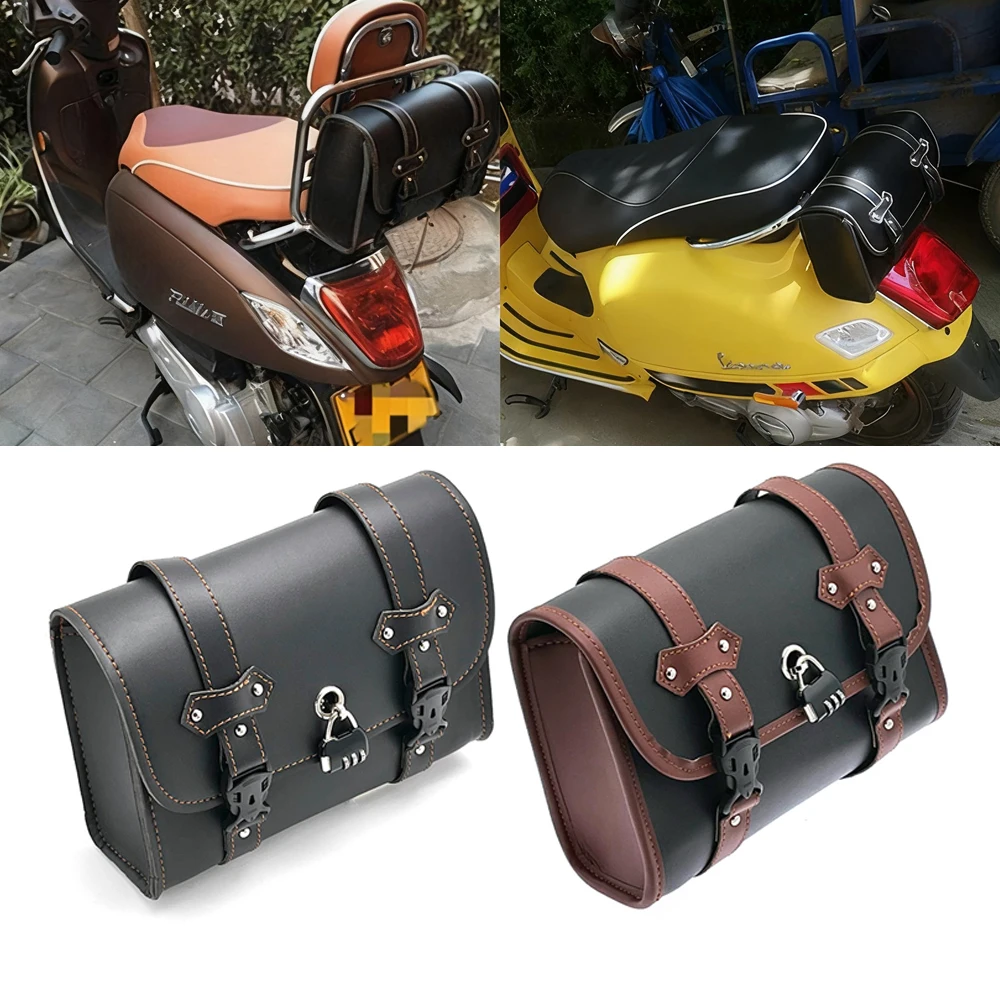 دراجة نارية السرج حقيبة جانبية ريترو بو دراجة نارية أداة حقيبة ل ADNOH المتمردين 250 500 للمتمردين 1100 300 ل W400 W650 SR400 XL883L #1