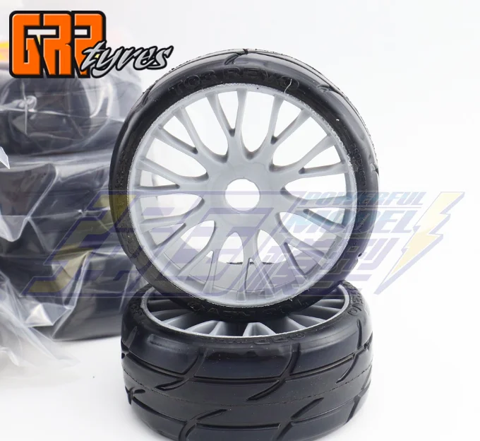 GRP X-tech 1/8 GT  On Road Buggy Grey Spoke Rubber Tires GTK03 GTK04 (2pcs 1pair)