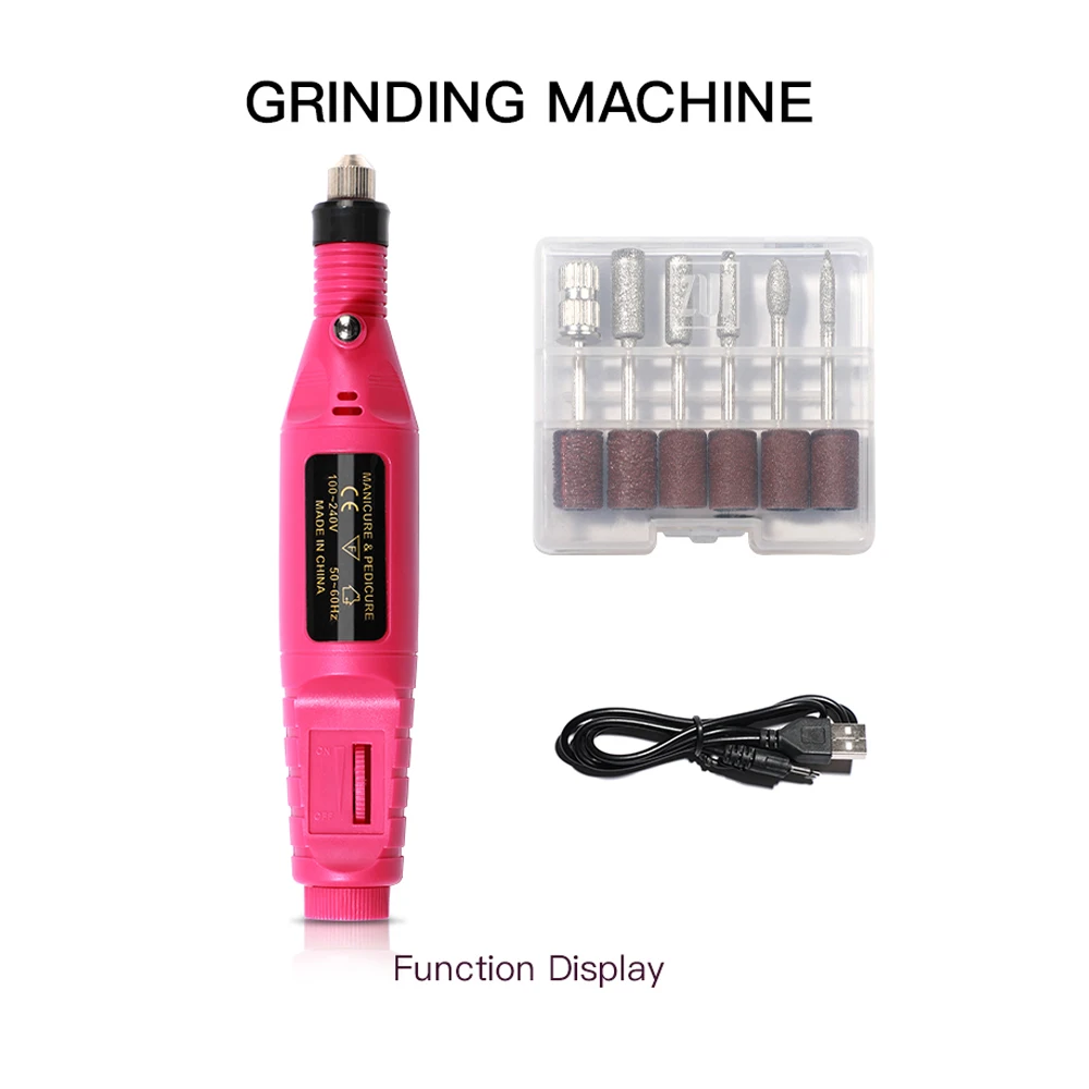 طقم طلاء أظافر جل مع آلة حفر أظافر كهربائية Vernis شبه دائمة UV LED طقم أدوات تزيين الأظافر قاعدة ومعطف علوي مجموعة مستلزمات الأظافر #2
