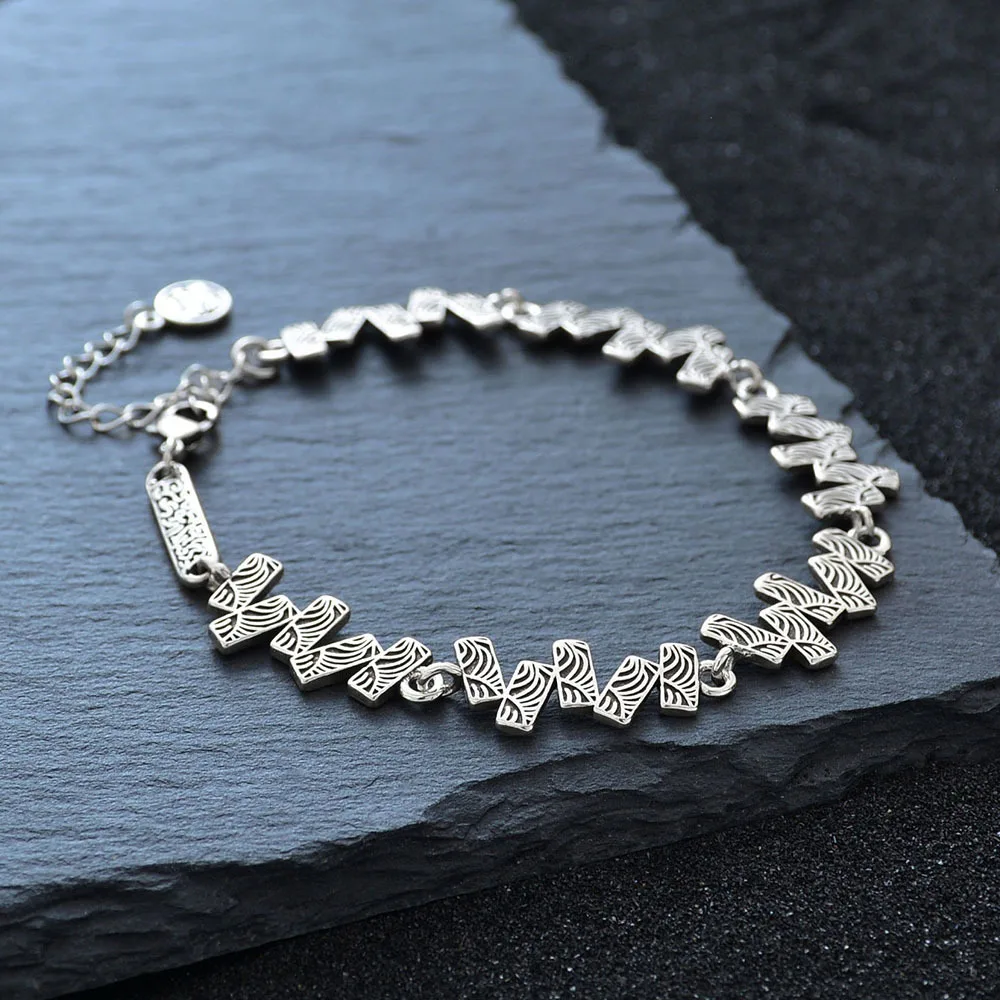 

925 Silver Bracelet Vintage Elegant Grass Flower Pattern Colorful Rainbow For Woman Girl Jewelry Gift Dropship Wholesale
