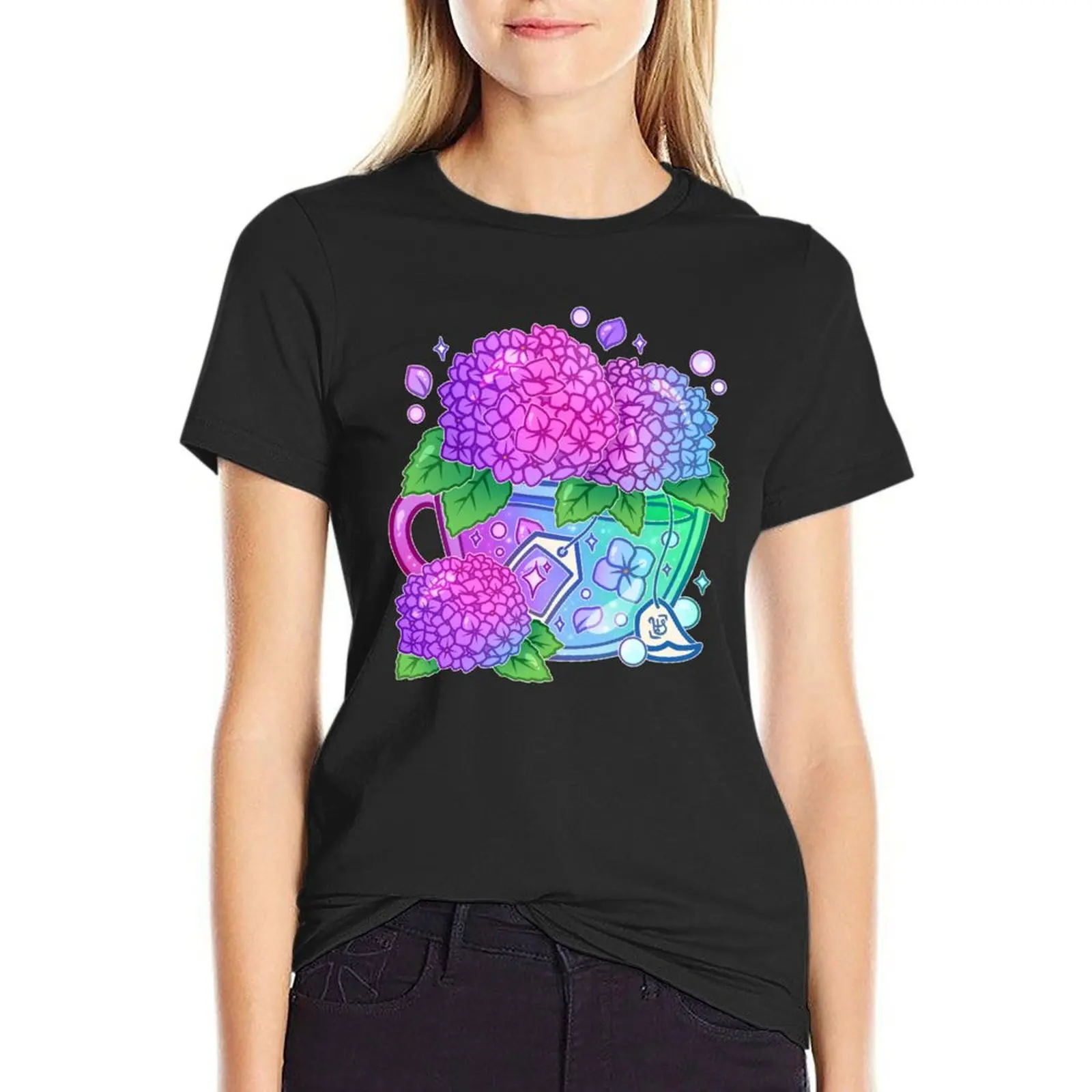 

Hydrangea Teacup T-Shirt Aesthetic clothing lady clothes anime Women's t-shirt
