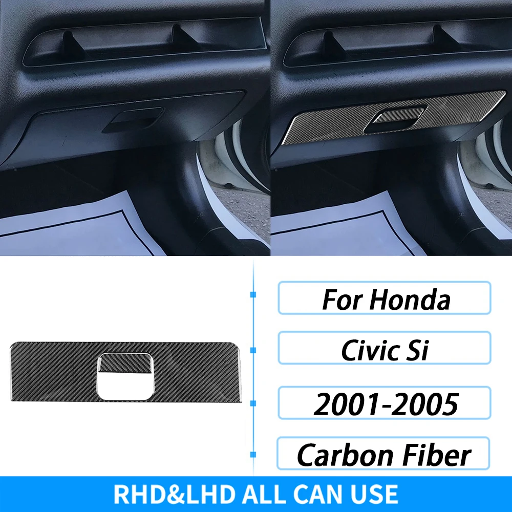 Unbranded Carbon Fiber Center Console Cover Trim For Honda Civic 2003-2005 (LHD)
