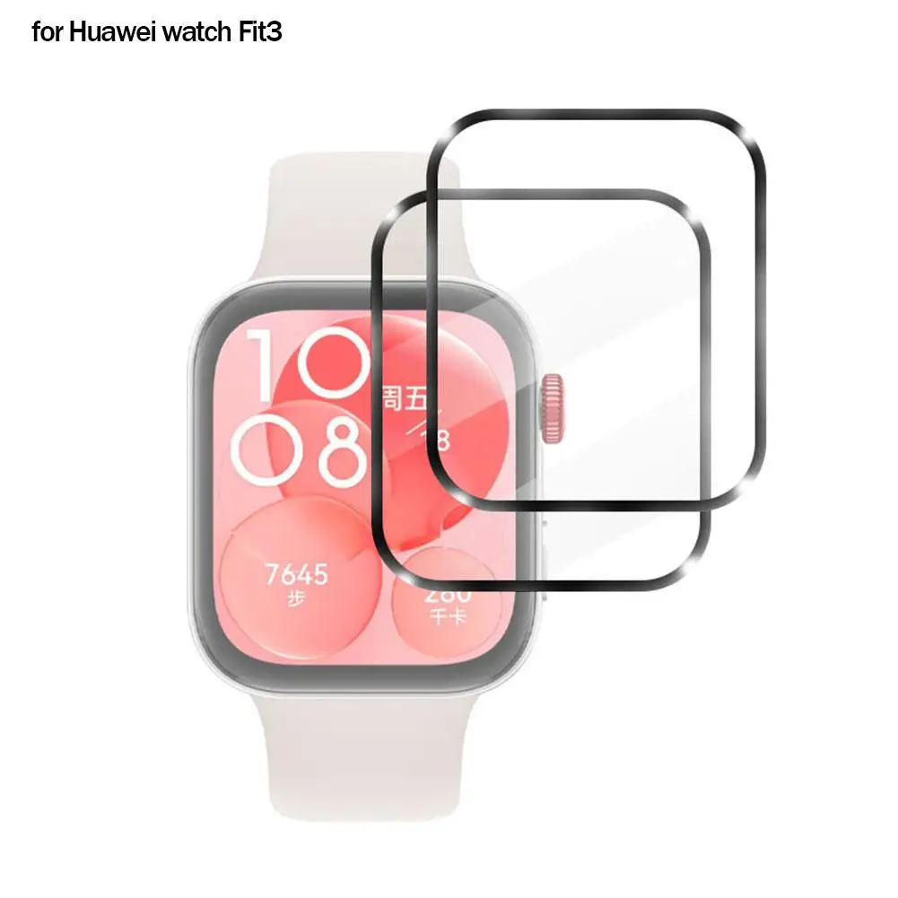 Tempered Glass Screen Protective Film Suitable For Huawei Watch Fit 3 Full Coverage Scratch Proof Bump Against Easy Install U0B3