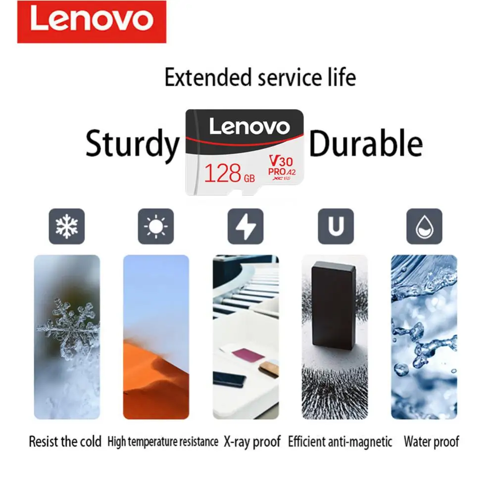 Lenovo-Carte mémoire Micro TF SD pour téléphone et tablette, carte Flash, 100% d'origine, 1 To, classe 10, 2 To, 512 Go