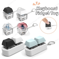 USLION 1/2 Keys Mechanical Keyboard Axis Teste Keychain Office Decompression Calming Button Keycap Stress Relief Fidget Toys
