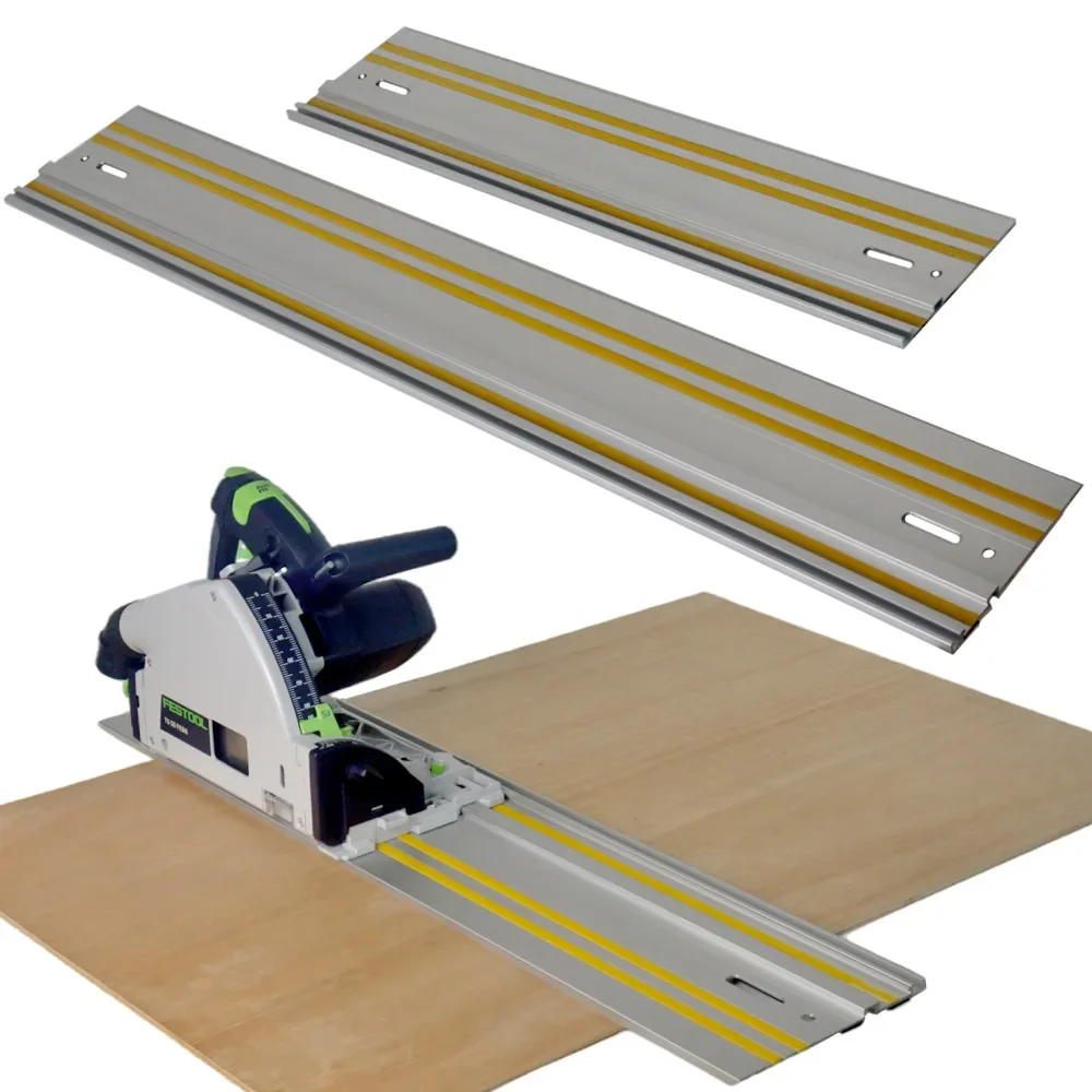 Track Saw Guide Rail Aluminum Extruded Guided Rails for Circular Saw Track Repeatable Rip Cuts & Optimized Bevel & Straight Cuts