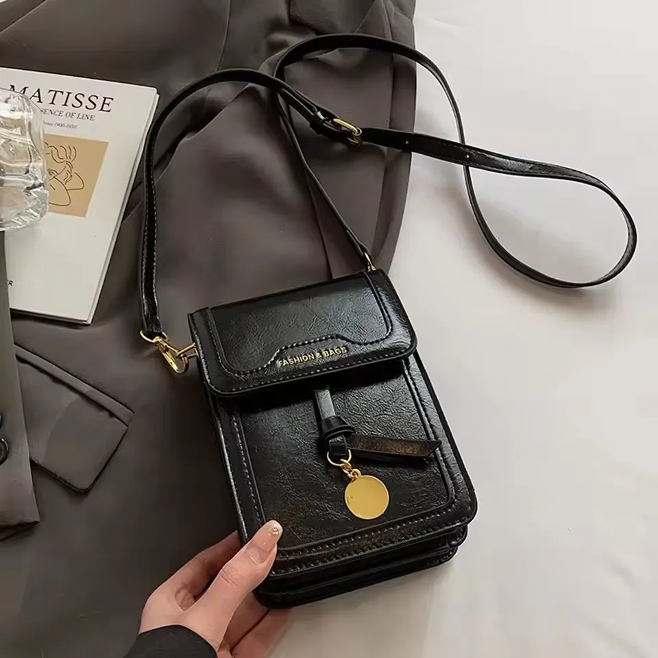 

Mini Fashion Flip-Cover Square Bag Women's High Quality PU Versatile Elegance Phone Bag Commute Daily Crossbody Square Bags