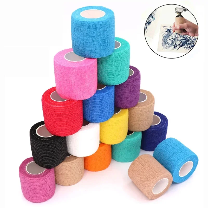 10 Rolls Athletic Wrap Tape Self Adhesive Elastic Bandage Sports Protector Knee Finger Wrist Pet Shoulder Tattoo Accessories