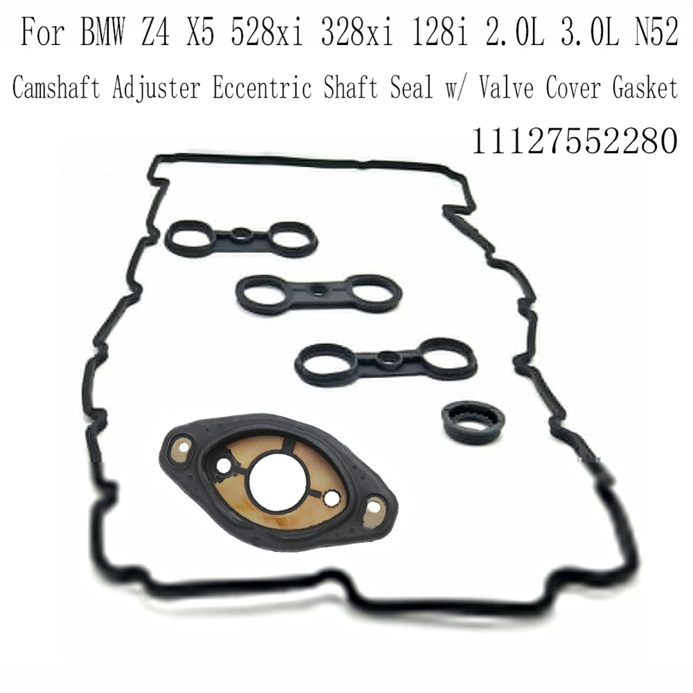 Camshaft Adjuster Eccentric Shaft Seal W/ Valve Cover Gasket for Z4 X5 528Xi 328Xi 128I 2.0L 3.0L N52 11127552280