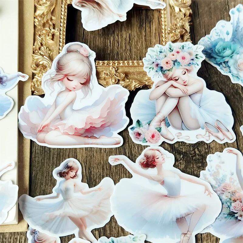 

1 setCute Watercolor Beautiful Ballet Girl Cartoon Characters Japanese Style Children's Decoration, DIY Waterproof Stationery