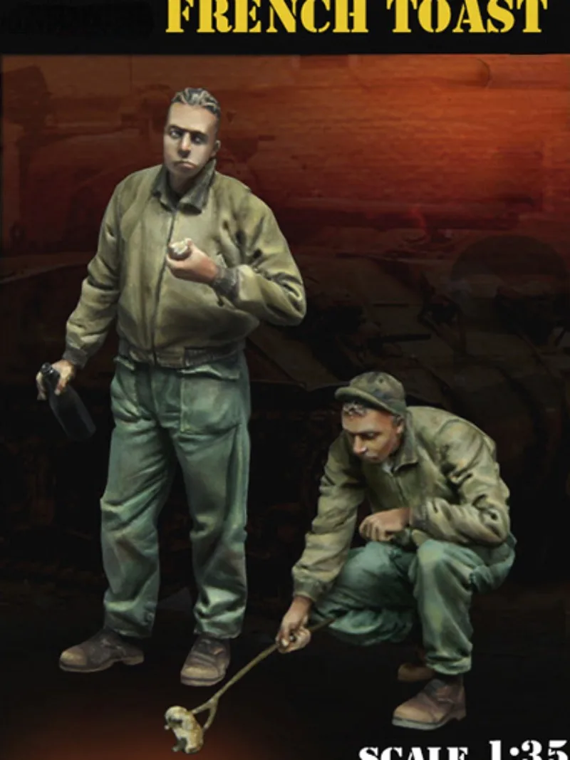 Maßstab 1:35 US Soldiers Field Barbecue 2 Personen Harzfigur zusammengebauter Modellbausatz Hobby Miniatur unmontiert und unbemalt N631