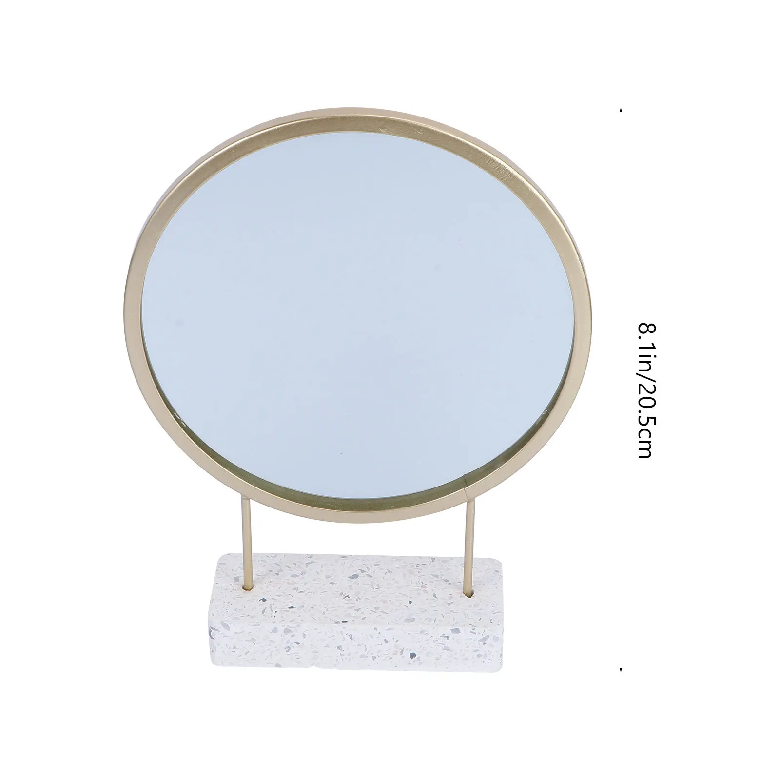 مرآة كونترتوب متعددة الوظائف لسطح المكتب، إطار معدني عالي الجودة، صورة واضحة، قاعدة مضادة للانزلاق، ذهبي