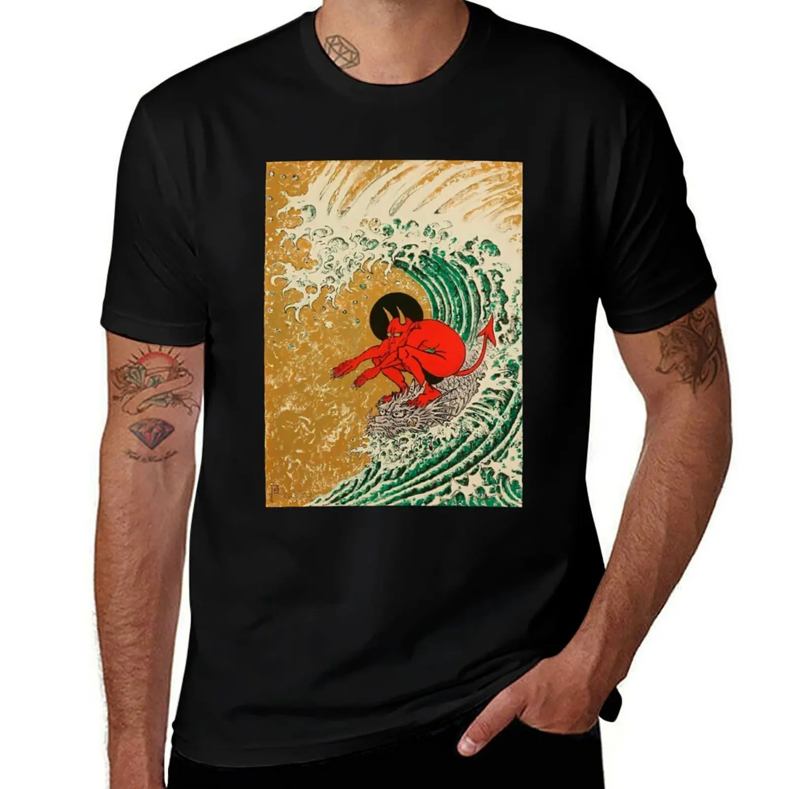 

Surfing Demon T-Shirt t shirts cotton 100% t shirt custom print T-Shirt