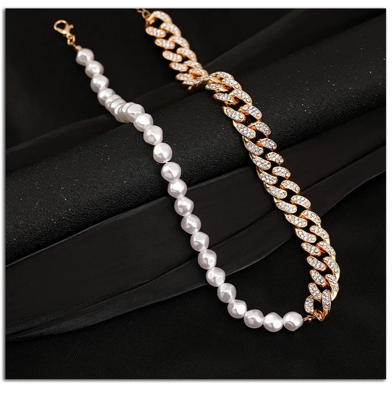 สร้อยคอผู้หญิงเพชรทั้งหมด โซ่ไหปลาร้าสั้น อินเทรนด์ โซ่เสื้อกันหนาวฤดูใบไม้ร่วงและฤดูหนาว ทันสมัยและใช้งานได้หลากหลาย