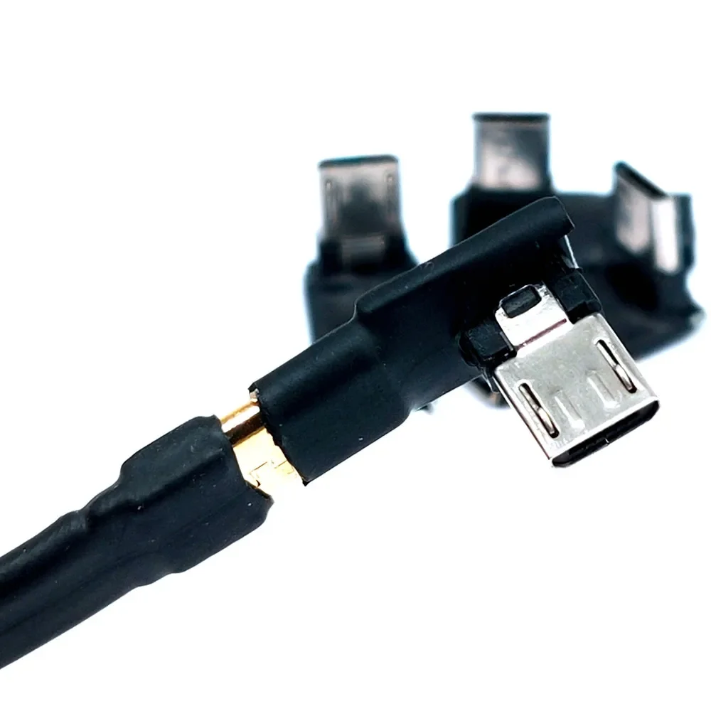 Adaptador de conector Micro USB hembra a Micro USB, convertidor Micro USB macho a hembra en forma de L, bricolaje