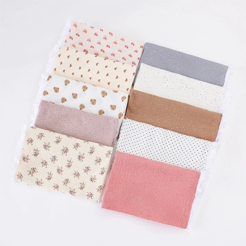 Summer Cotton Gauze Baby Swaddle Blanket New Designs Ruffle Lace Edge Baby Blanket Newborn Cocoon Wrap Bath Towel Stroller Cover