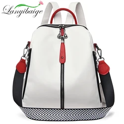 Fashion Backpack Women Soft Leather Backpack Female White High Quality Travel Back Pack School Backpacks for Girls Sac A Dos Hot